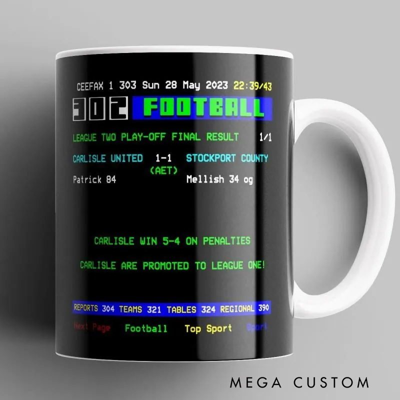 Personalized Iconic Retro Football Design Mug with Custom Text Design