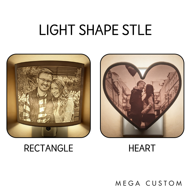 Personalized Couple 3D Printed Lithophane Photo Portrait Night Light Engraved Your Picture Lamp Anniversary Valentine's Day Gift for Him Her