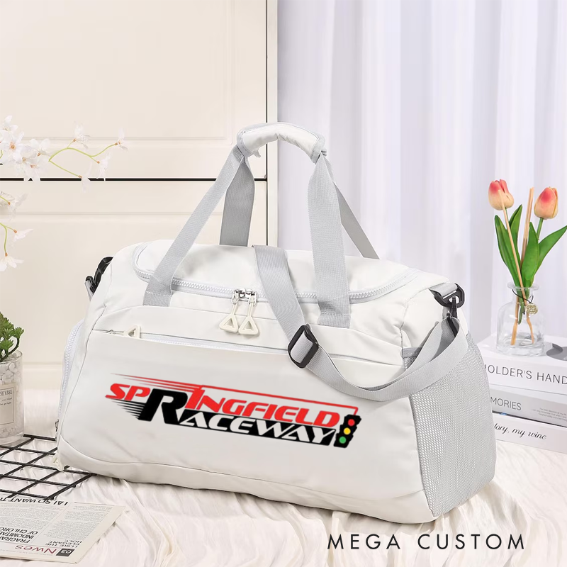 Personalized Racing Duffel Bag Custom Travel Toiletry Bag for Racing Enthusiasts