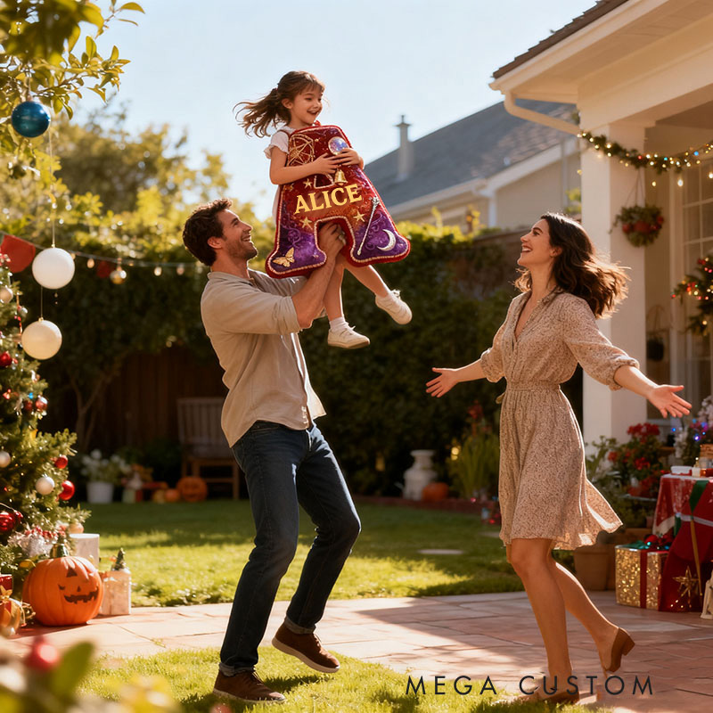 Personalized Mysterious Wizard Pillow Decorated with Magic Wand Pentagram Crystal Ball Graphic 3D Print Pillow for Kids and Magic Lovers