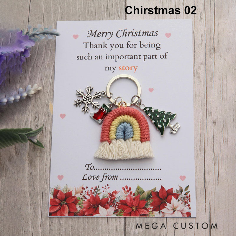 Personalized Rainbow and Bee Keychain Teacher's Day Gift for Teachers