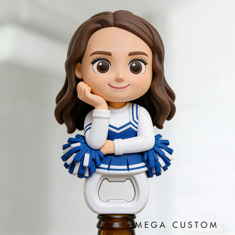 Personalized Cheerleader 3D Face Bottle Opener Bachelorette Parties & Bar Decor