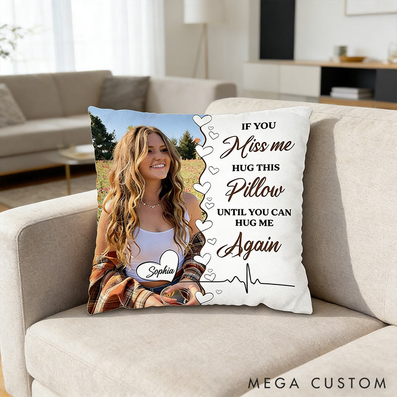 Personalized Couple Custom Photo Throw Pillow Home Pillow Valentine's Day gift for Long Distance Couple Romantics Gift for Him Her