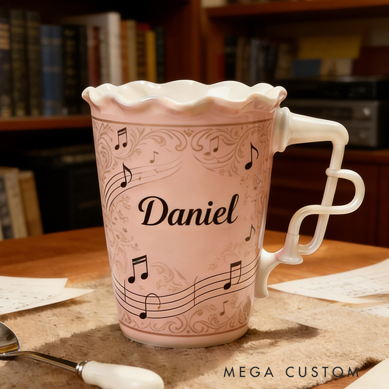Personalized Music Notes Ceramic Cup a Charming Gift for Any Music Enthusiast