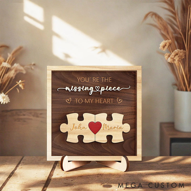 Personalized Puzzle Name Sign for Couple Valentine's Day Gift for Wife Husband Couple Home Decro Puzzle Couple Sign Gift for Girlfriend Boyfriend