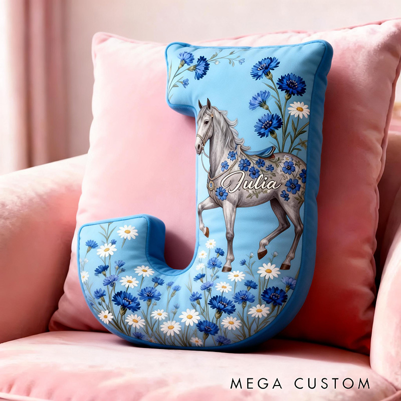 Personalized Pet Lover Cornflower Horse Graphic 3D Print Pillow