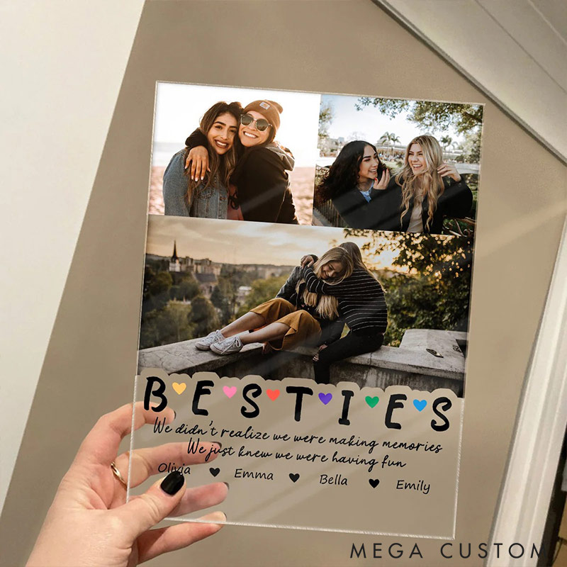 Personalized Bestie for Life Acrylic Plaque Custom Photo  Acrylic Plaque for Friendship Anniversary Gift for Besties for Friends Galentine's Gift for Besties