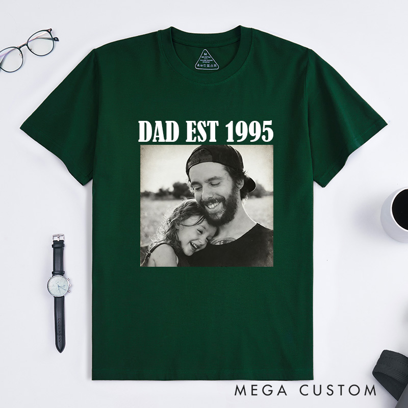 Personalised Photo Dad Shirt Custom Comfort Colors Dad Shirt Dad Picture Tshirt  Gift for Dad Dad Tee Dad Gift Grandpa Gift