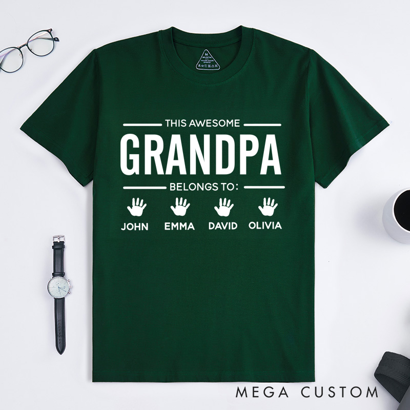 Personalised Father's Day Gift for Grandpa Custom Grandpa Shirt With Grandkids Names Custom Grandpa Shirt Grandpa Shirt With Grandkids Names