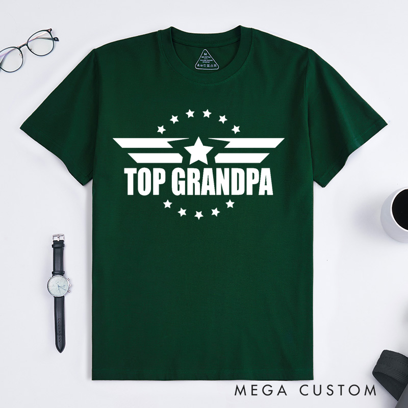 Personalized Top Grandpa T Shirt Custom Gift for Grandfather Father's Day Birthday Comfortable Cotton Shirt for Men Unique Grandpa Appreciation Tee