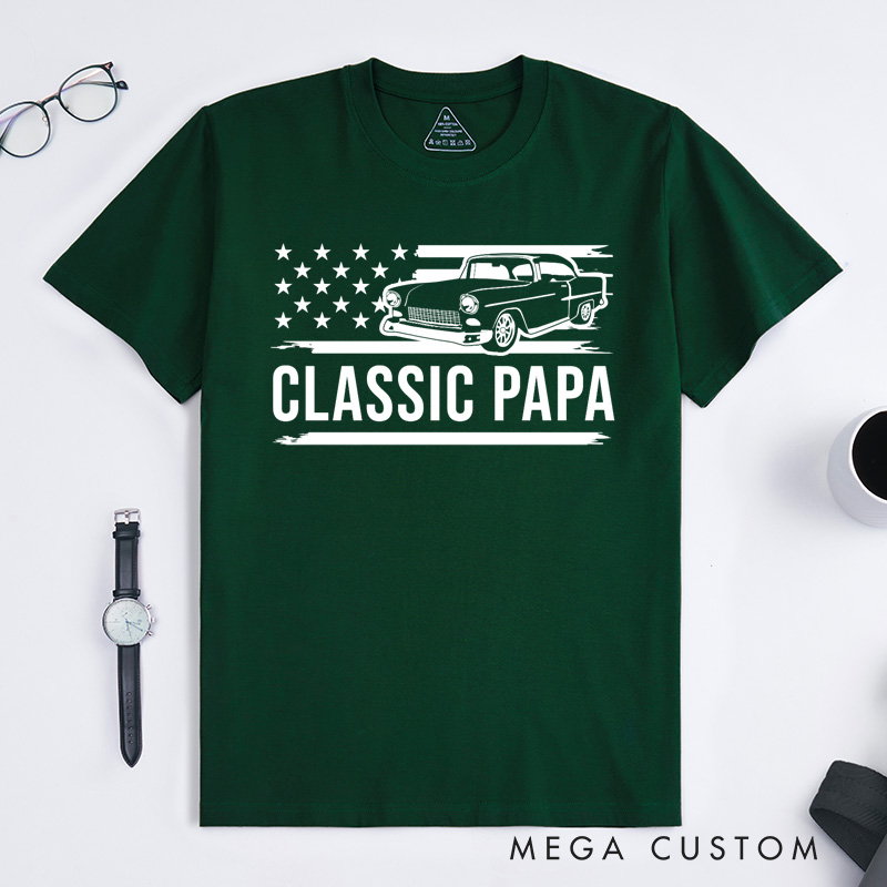 Personalized Grandpa T-Shirt for Fathers Day Gift Classic Papa Shirt I'm a Classic Funny Birthday Shirts Grandfather Gift Birthday Gift Classic Car