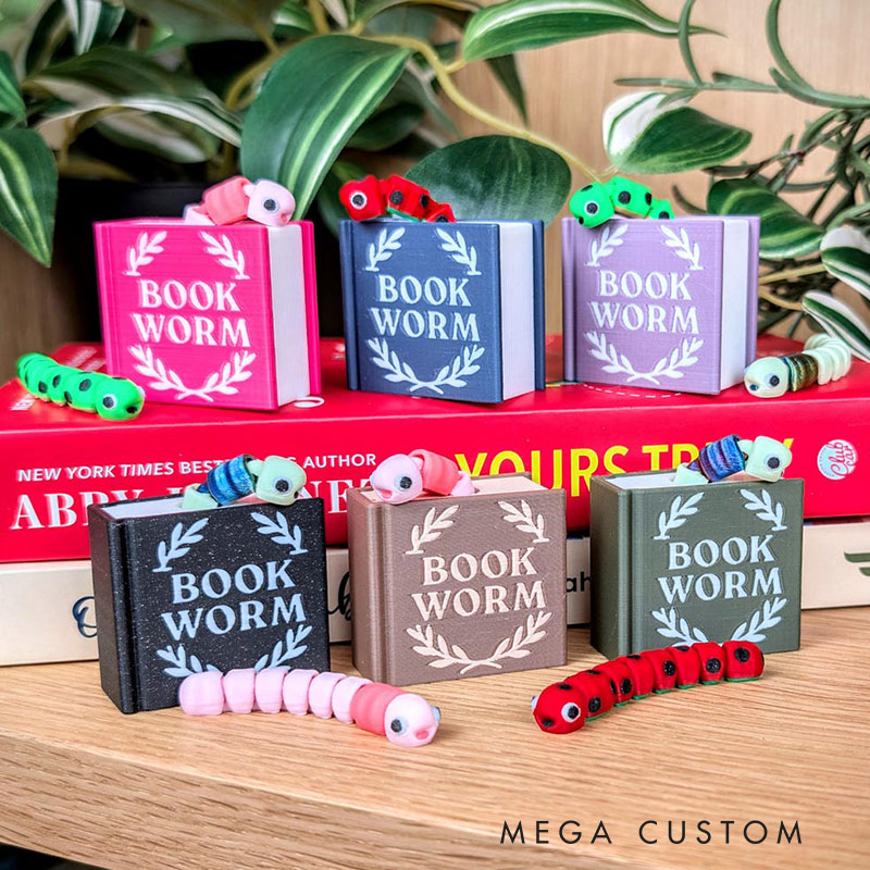Bookworm Fidget Book Lover Gift for Her Booktok Bookish Decor Stocking Stuffer Teacher Gifts Library Gift Bookshelf Cute Worm