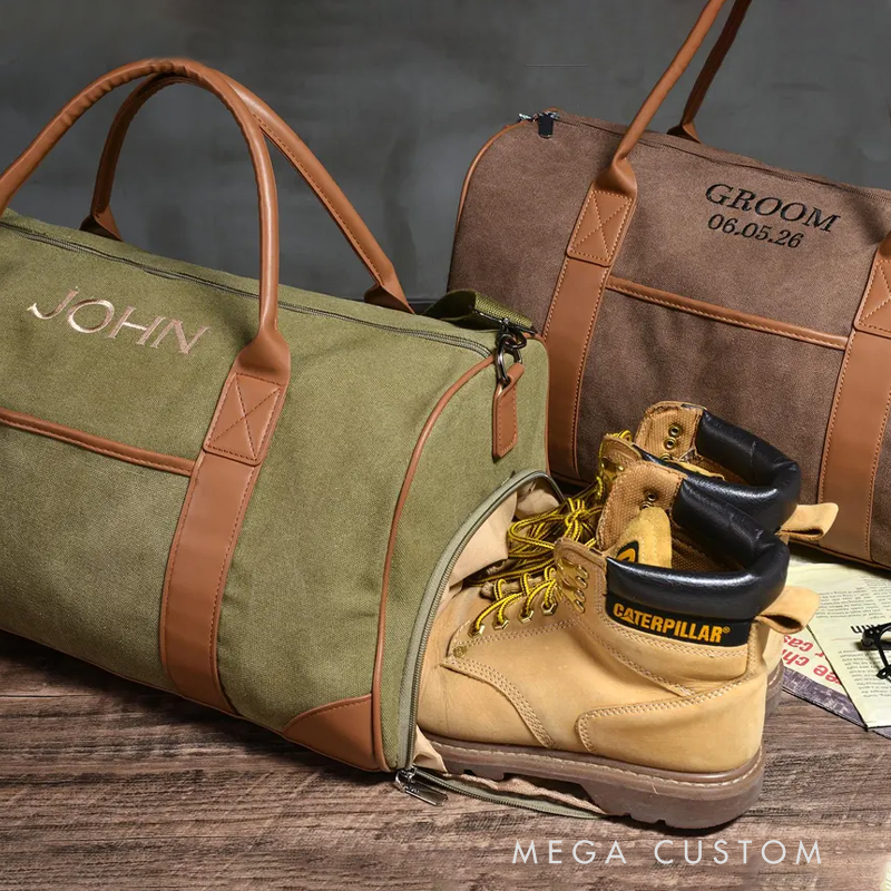 Personalized Name Duffel Bag Embroidered Travel Bag for Man Groomsmen Gift Duffel Bag Groomsmen Gift Best Men Bag Travel Overnight Bag