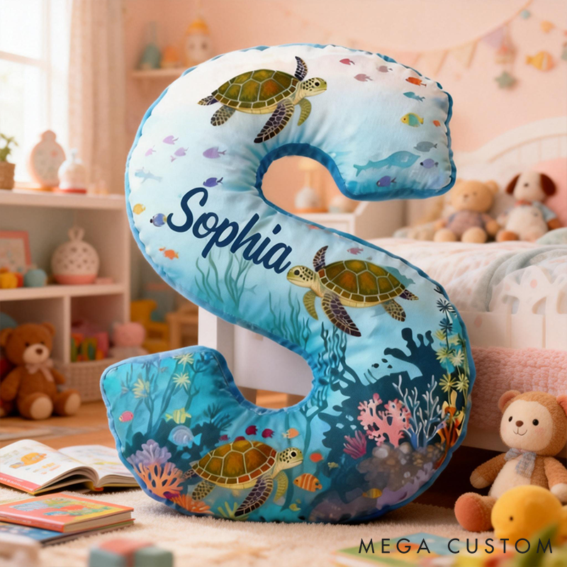 Personalized Pet Lover Funny Coral Reef Turtles Gift for Pet Lover for Turtles Lover Graphic 3D Print Pillow