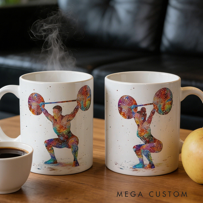 Personalized Couple Mug Fitness Gift Weightlifting Mug Female Weightlifter Gift Fitness Cup for Gym Lover