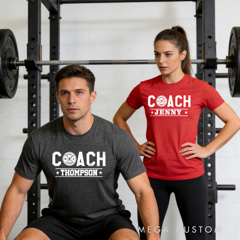 Personalized Weightlifting Couple Classic T-Shirt with Name Weightlifting Gift Bodybuilding Powerlifting for Gym Lover