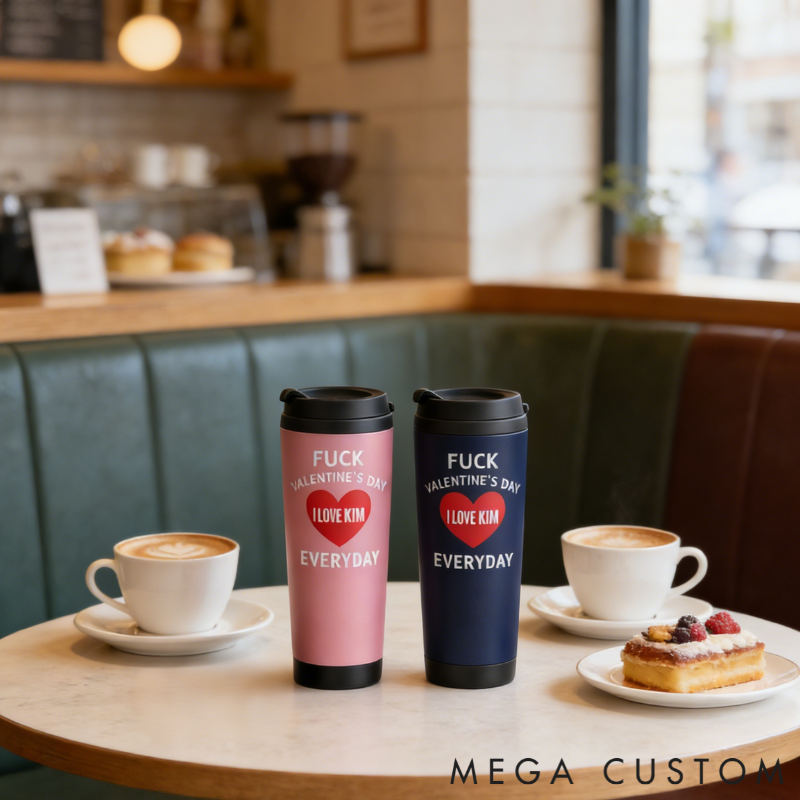 Personalized Anti-Valentine's but Love You Couple Tumbler Stainless Steel Engraved Heat Retention Gift for Lovers