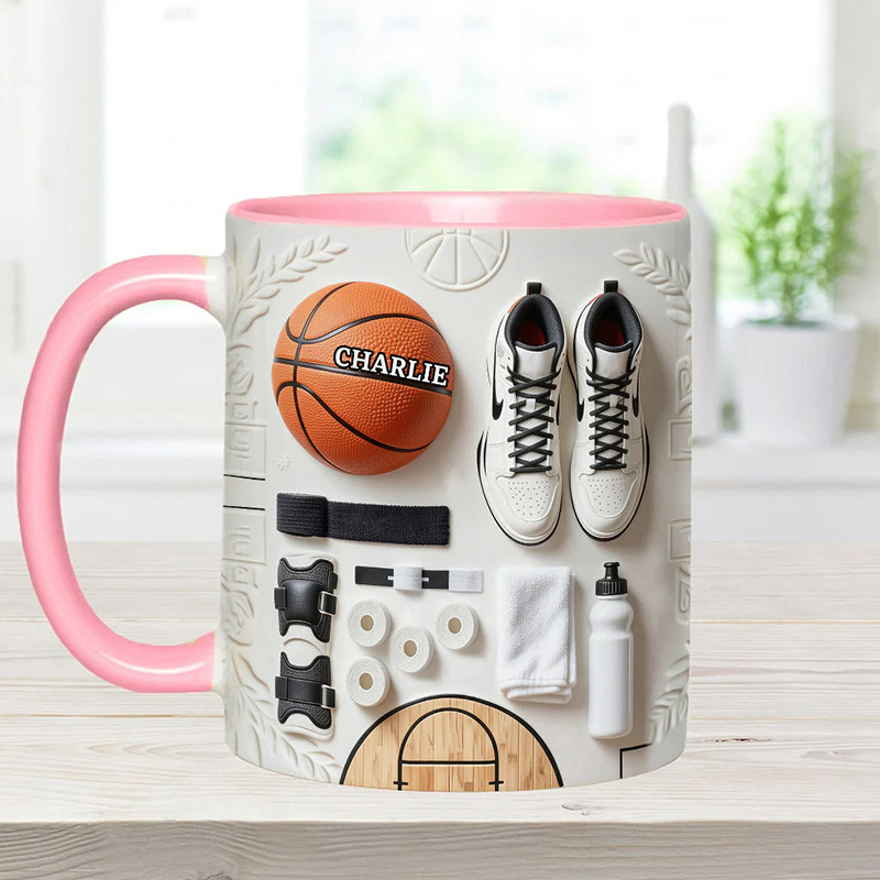[Copy]Personalized Basketball Mug with Custom Name and Bold Player Silhouette Design Perfect Gift for Basketball Fans