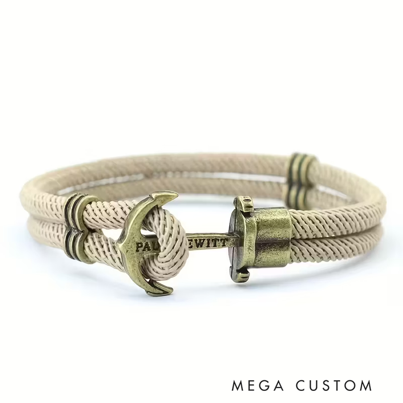 Personalized Bronze Pirate Bracelet Punk Fabric-Wrapped Men’s Gifts Father’s Day Valentine’s Day Groomsmen Bracelets