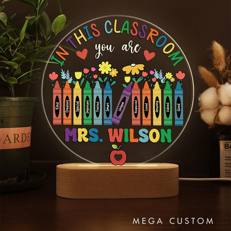Personalized Teacher LED Desk Lamp with in This Classroom Design Unique Gift for Teachers