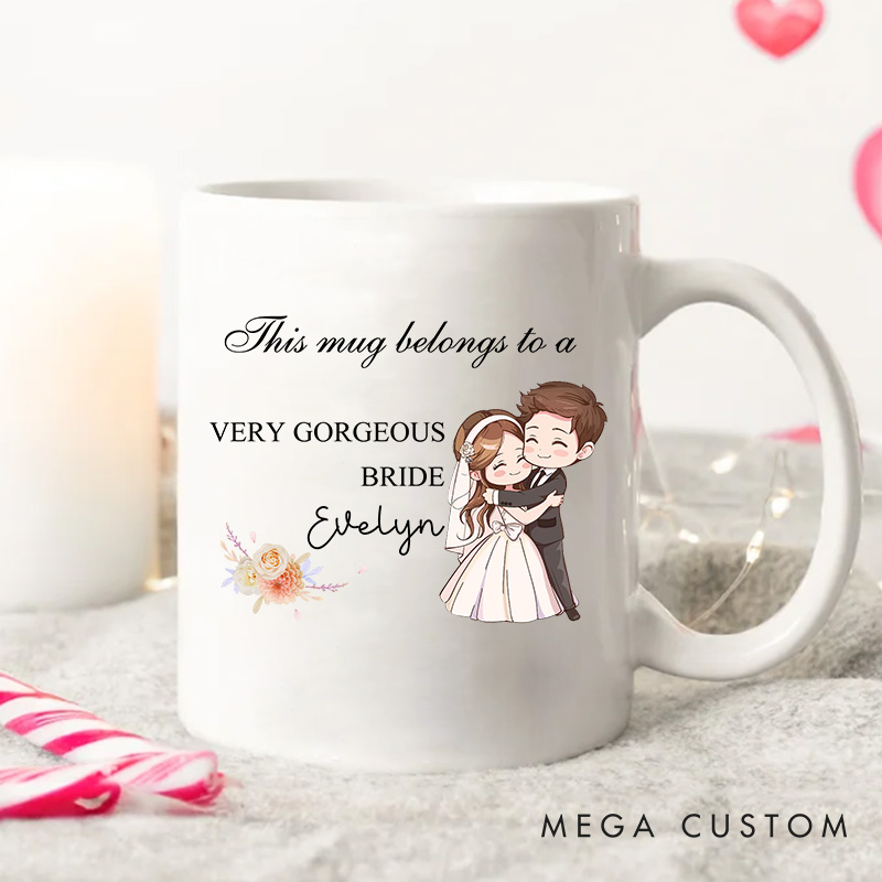 Personalized Groom Bride Mug Couple Wedding Party Cup Anniversary Coff Mug for Her Him