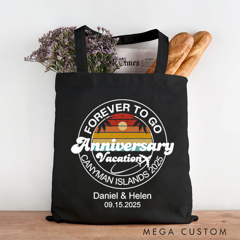 Personalized 50th Anniversary Tote Bag Couple Anniversary Canvas Bag 50th Beach Travel Anniversary Gift Bag for Her