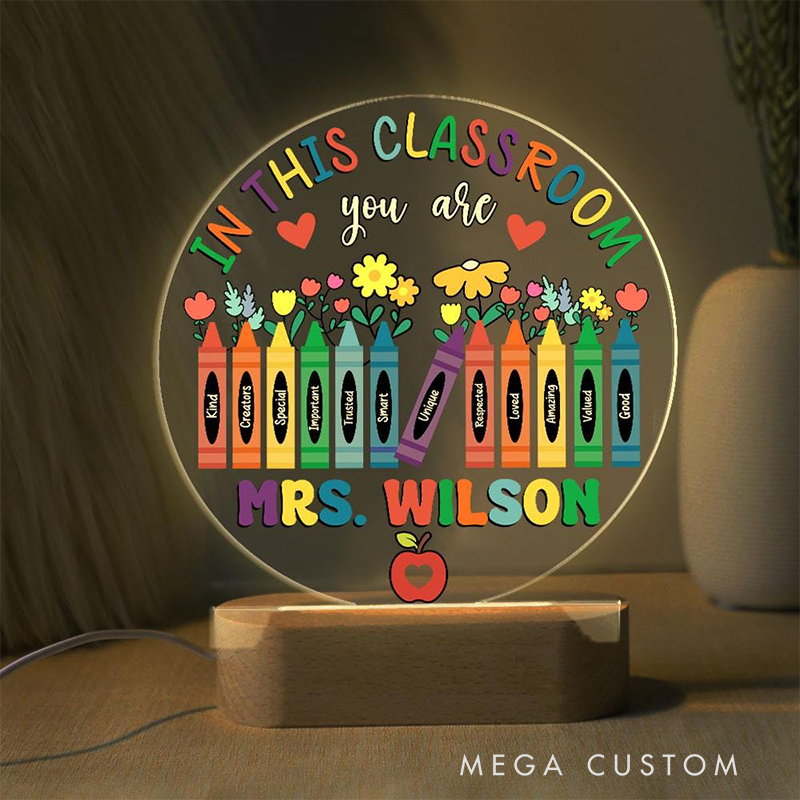 Personalized Teacher LED Desk Lamp with in This Classroom Design Unique Gift for Teachers