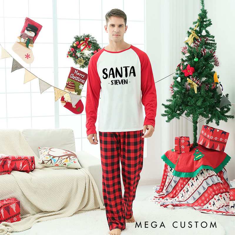 Personalized Couple Santa and I Put Out for Santa Xmas Matching Pajamas Christmas Matching Pjs for Husband Wife Boyfriend Girlfriend