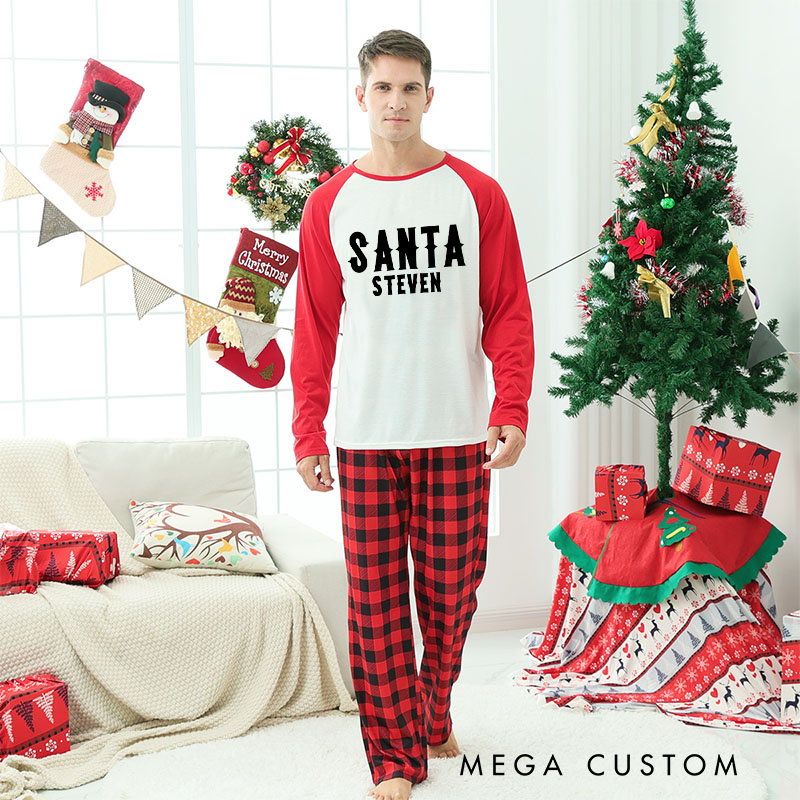 Personalized Couple Santa and I Put Out for Santa with Cookie Xmas Matching Pajamas Christmas Matching Pjs for Husband Wife Boyfriend Girlfriend