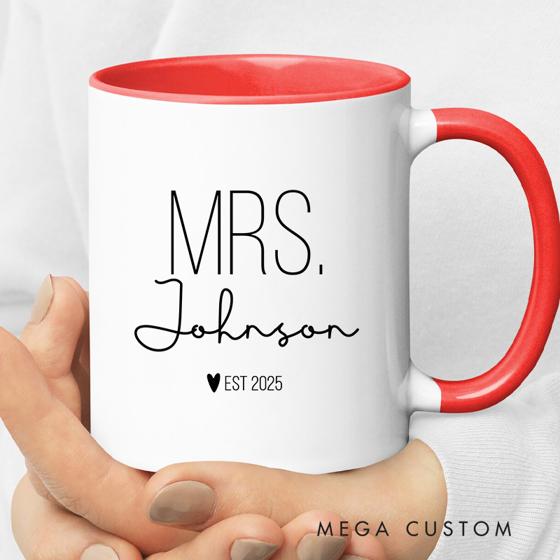 Personalized Mr and Mrs Mug Couple Anniversary Mug Wedding Coffee Cup for Her Him Ceramic Cup for Couple Newlyweds