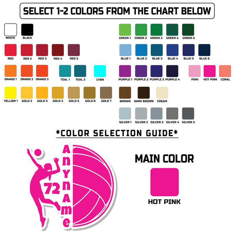 Personalized Volleyball Team Spirit Sticker with Custom Name and Number for Volleyball Fans