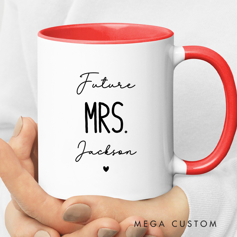 Personalized Lucky Mr. & Future Mrs.  Mug Groom Bride Ceramic Coffee Cup for Newlyweds Wedding Couple Mug for Her Him