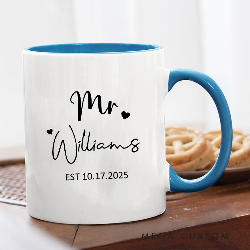 Personalized Mr. & Mrs. Wedding Mug Couple Ceramic Mug for Her Him Newlywed Present Mug Anniversary Gift