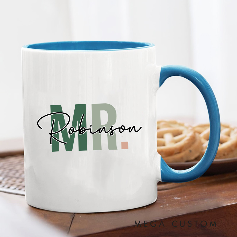 Personalized Mr. & Mrs. Last Name Mug Couple Wedding Mug for Newlyweds Coffee Cup for Husband Wife Couple Anniversary Gift Mug