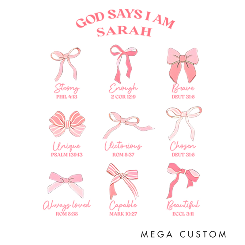 Personalized God Says I Am Bible Verse Throw Pillow with Name Christian Birthday Gift for Family Religious Inspirational Gift for Christian