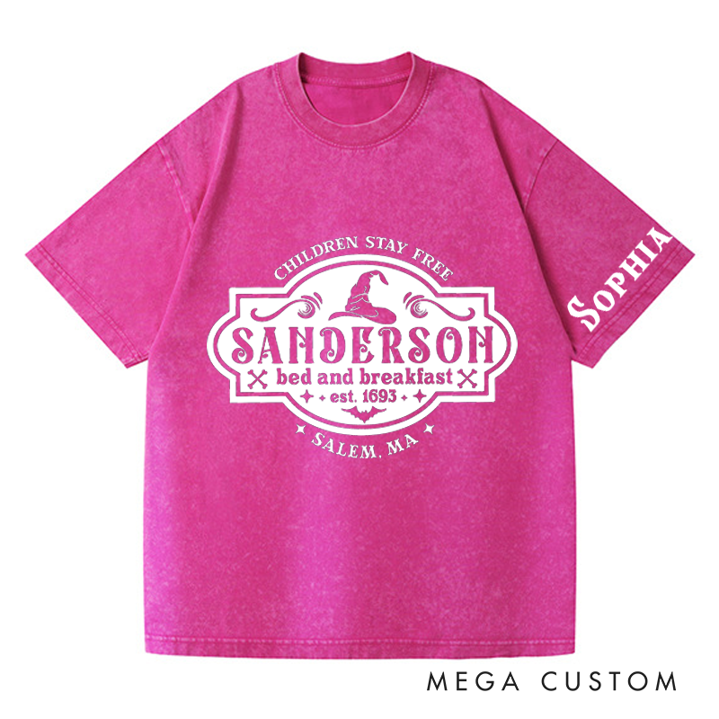 Personalized Vintage Bed and Breakfast Washed T-Shirts Horror Movie Tshirt Witch Horror Movie Shirt