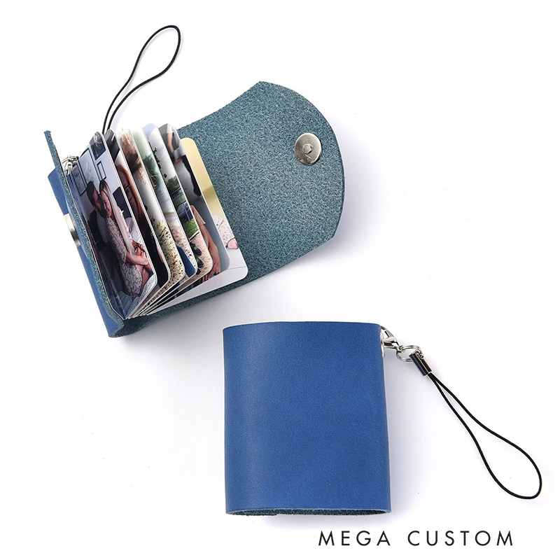 Personalized Mini Photo Keychain Small Custom Leather Memory Photo Mini Cute Picture Keychain for Family Boyfriend Girlfriend Couple Friends