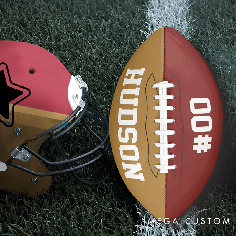Personalized American Football with Custom Name and Number for Sport Fans