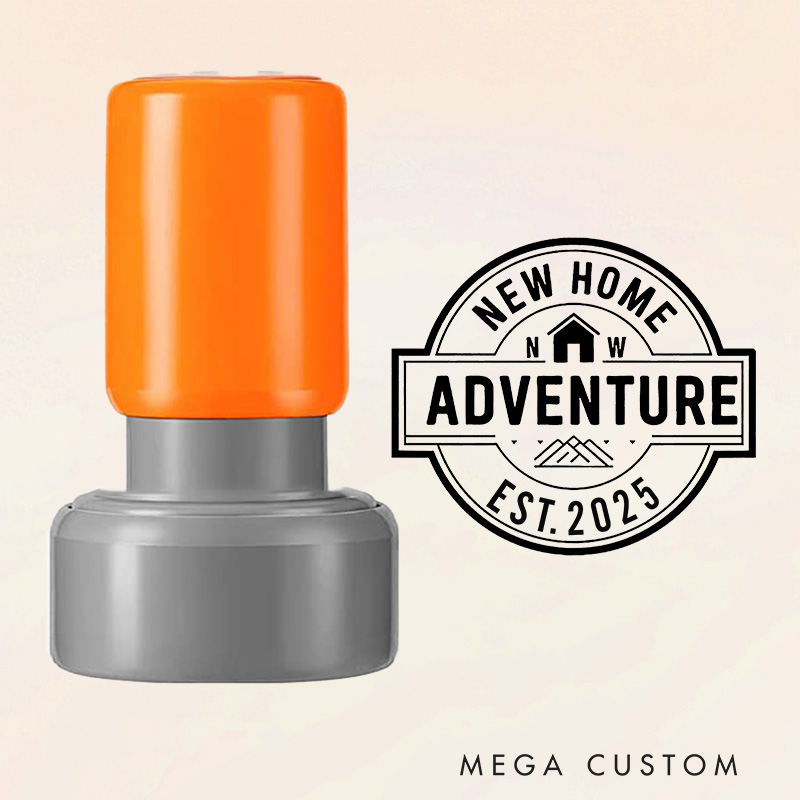 Personalized Stamp New Home Adventure Design Custom Established Date Decorative Stamp for New Homeowners Housewarming Gifts and Keepsakes