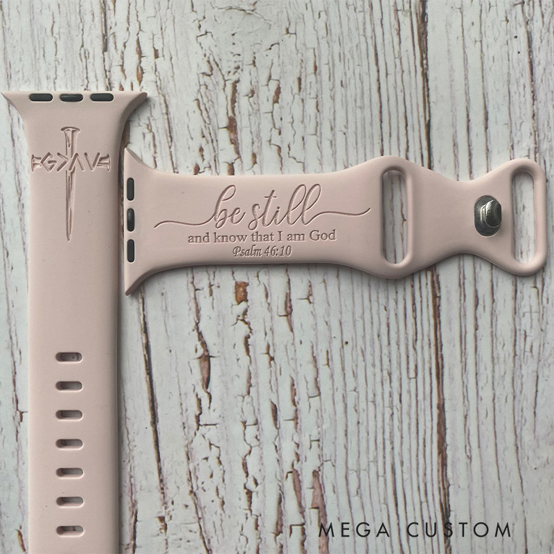 Personalized Christian Collection Silicone Watch Band with Bible Verses for Apple Watch Religious Messages Watch Band Christian Gift