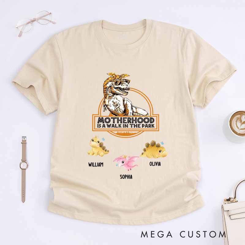 Personalized Motherhood is a Walk in the Park Classic T-shirt