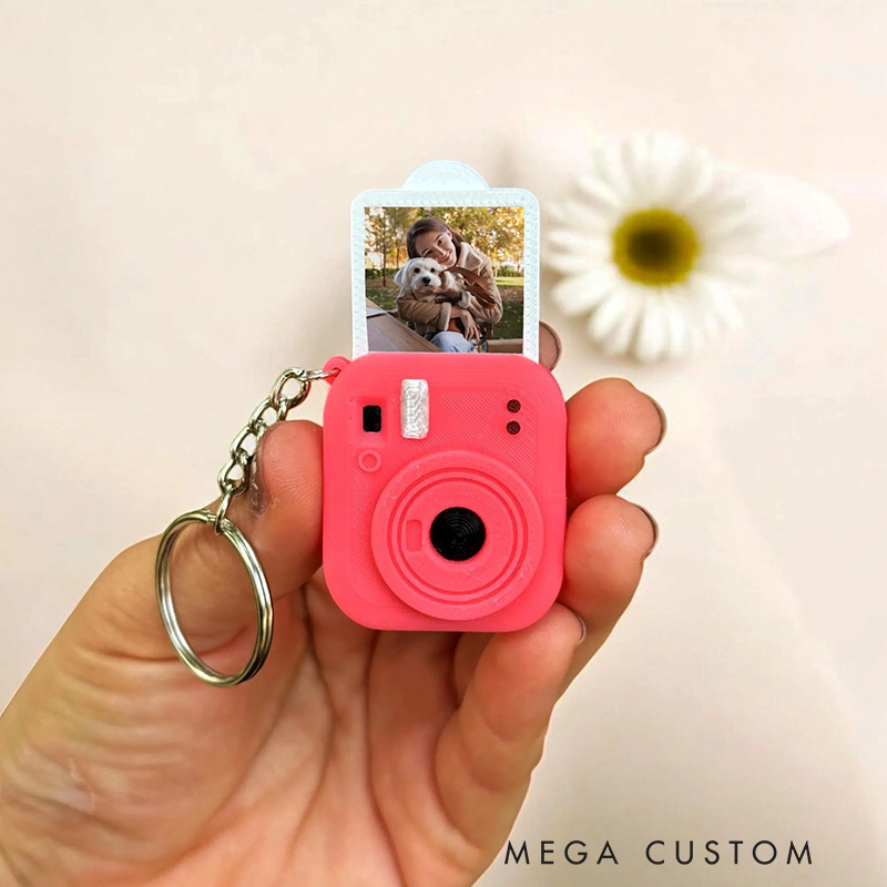 Personalised Mini Camera Keychain with Personalized Photo Unique Gift for Christmas Valentines Gifts for Photographers Cute Keychain for Memories
