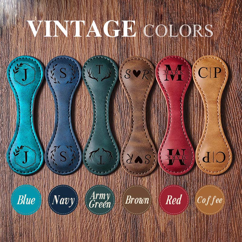 Personalized Engraved Magnetic Bookmark Custom Leather Magnet Book Clip Design with Name or Initials Unique Book Accessories for Book Lover