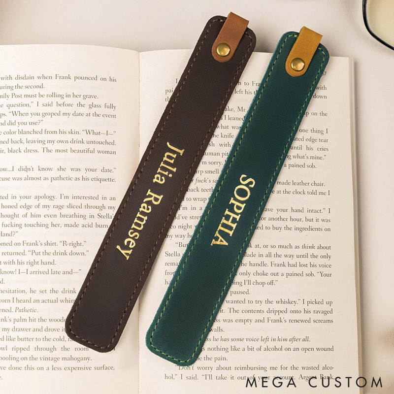 Personalized  Leather Bookmark Gifts for Readers Gift for Book Lover Custom Initials Leather Bookmark Handmade Gifts