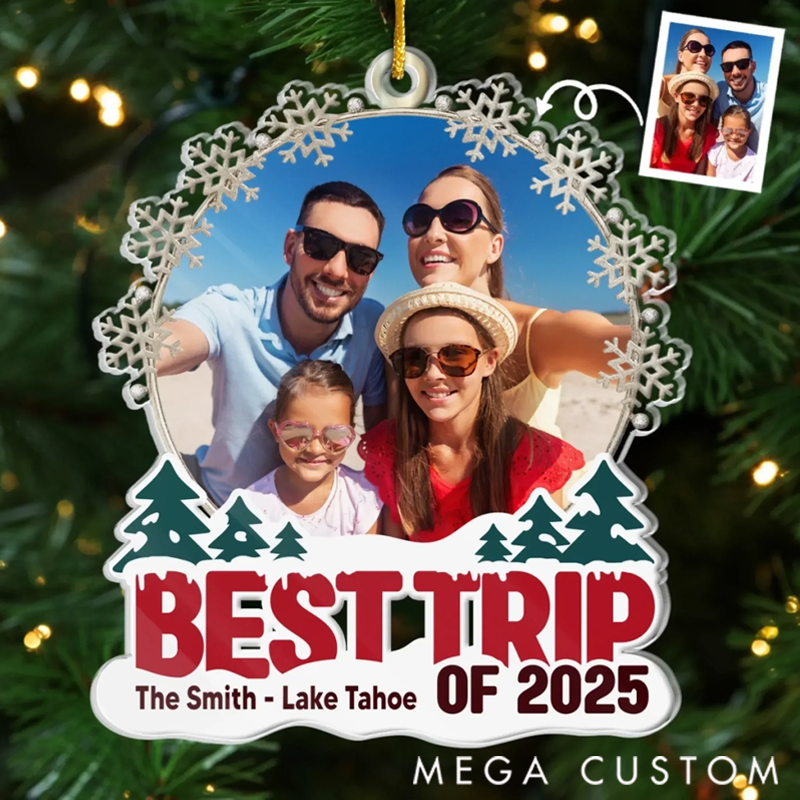 Personalized Christmas Ornament Custom Photo Acrylic Ornament Personalized Christmas Birthday Gifts for Family