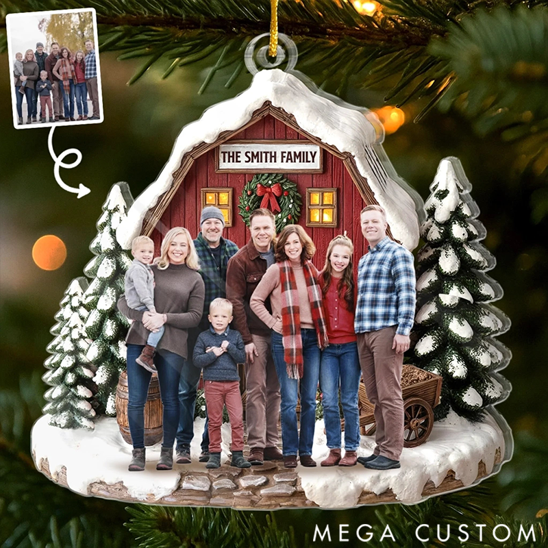 Personalized Christmas Ornament Gifts for Mom Dad Custom Photo Acrylic Ornament