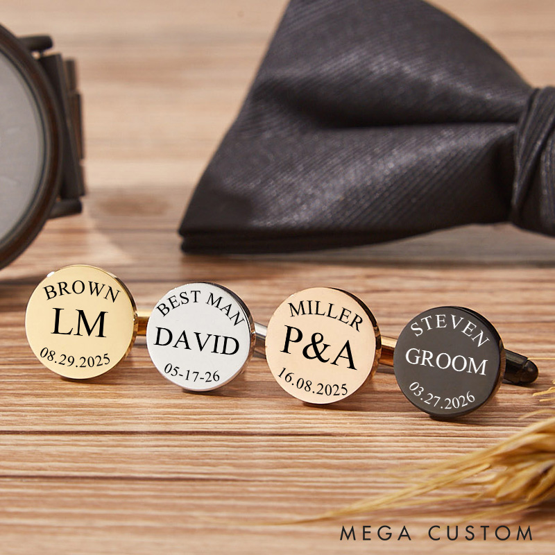 Personalized Wooden Cufflink Box Set Custom Thoughtful Wedding Party Gift Cufflinks Groomsmen Gift Cufflink Box Best Man Proposal Gift