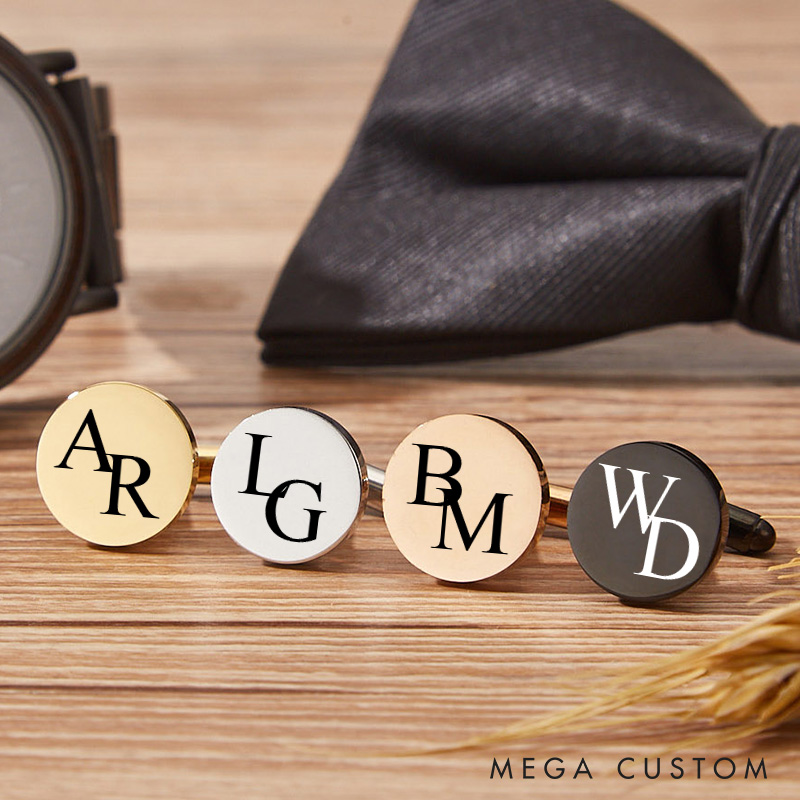 Personalized Wooden Cufflink Box Set Groomsman Proposal Cufflinks Box Set with Cuff Link Elegant Wedding Party Favors Cufflinks for Men Best Man Gift