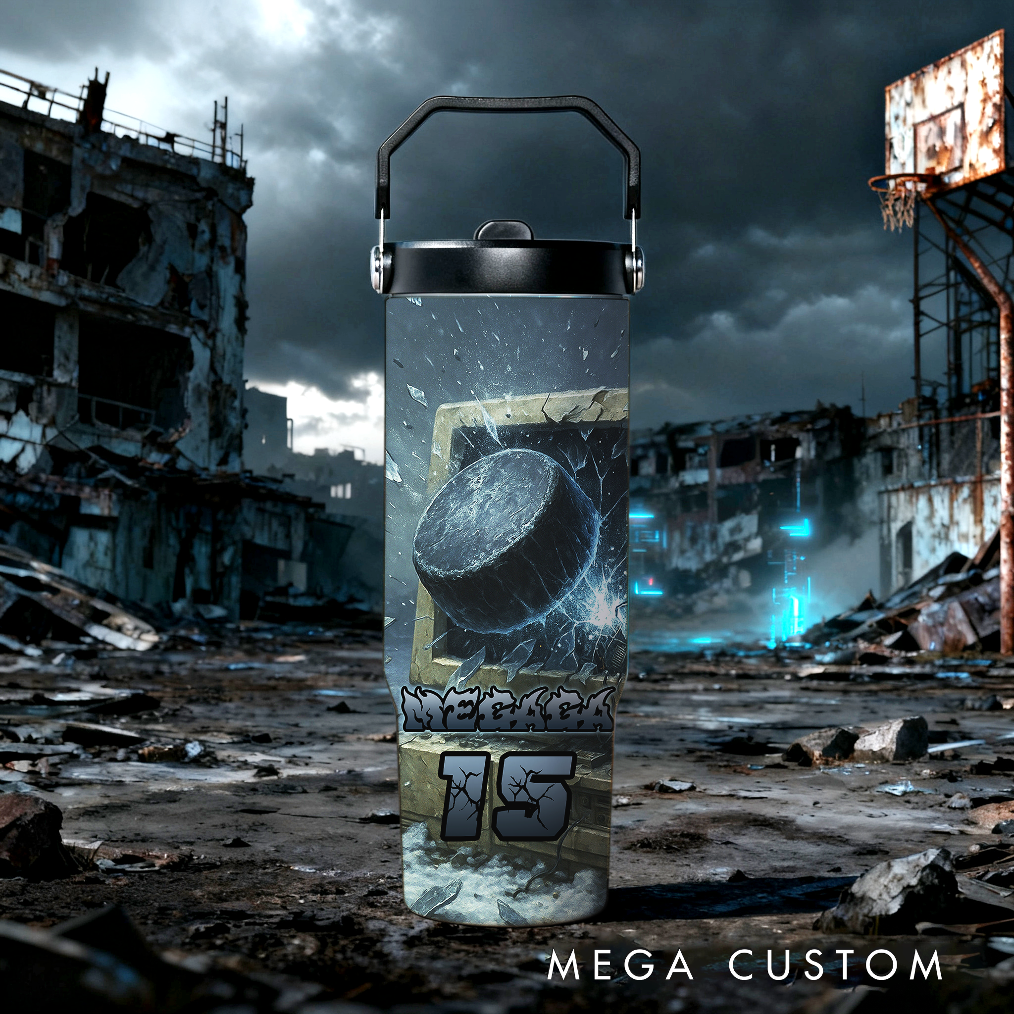 Personalized 30oz Sports Travel Mug, Customizable with Sport Type, Name, and Number, Making It The Perfect Gift for Athletes and Fans.