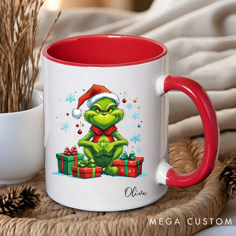 Personalized Mug Funny Grinch Figure Gift Idea for Christmas for Family